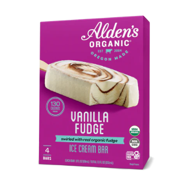 Alden's Organic - Vanilla Fudge Ice Cream Bar (4 Pack)