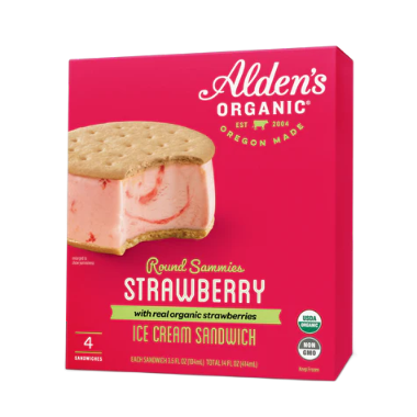 Alden's Organic - Strawberry Ice Cream Sandwich (4 Pack)