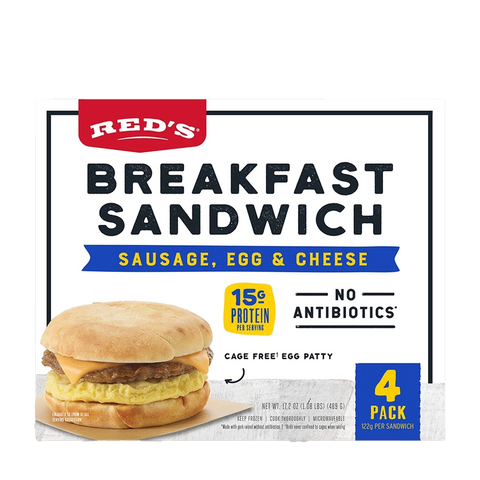 Red's - Sausage Egg & Cheese Sandwhich (4 Pk)